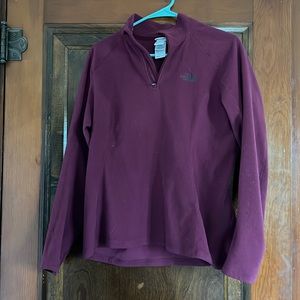 North Face maroon quarter zip size large